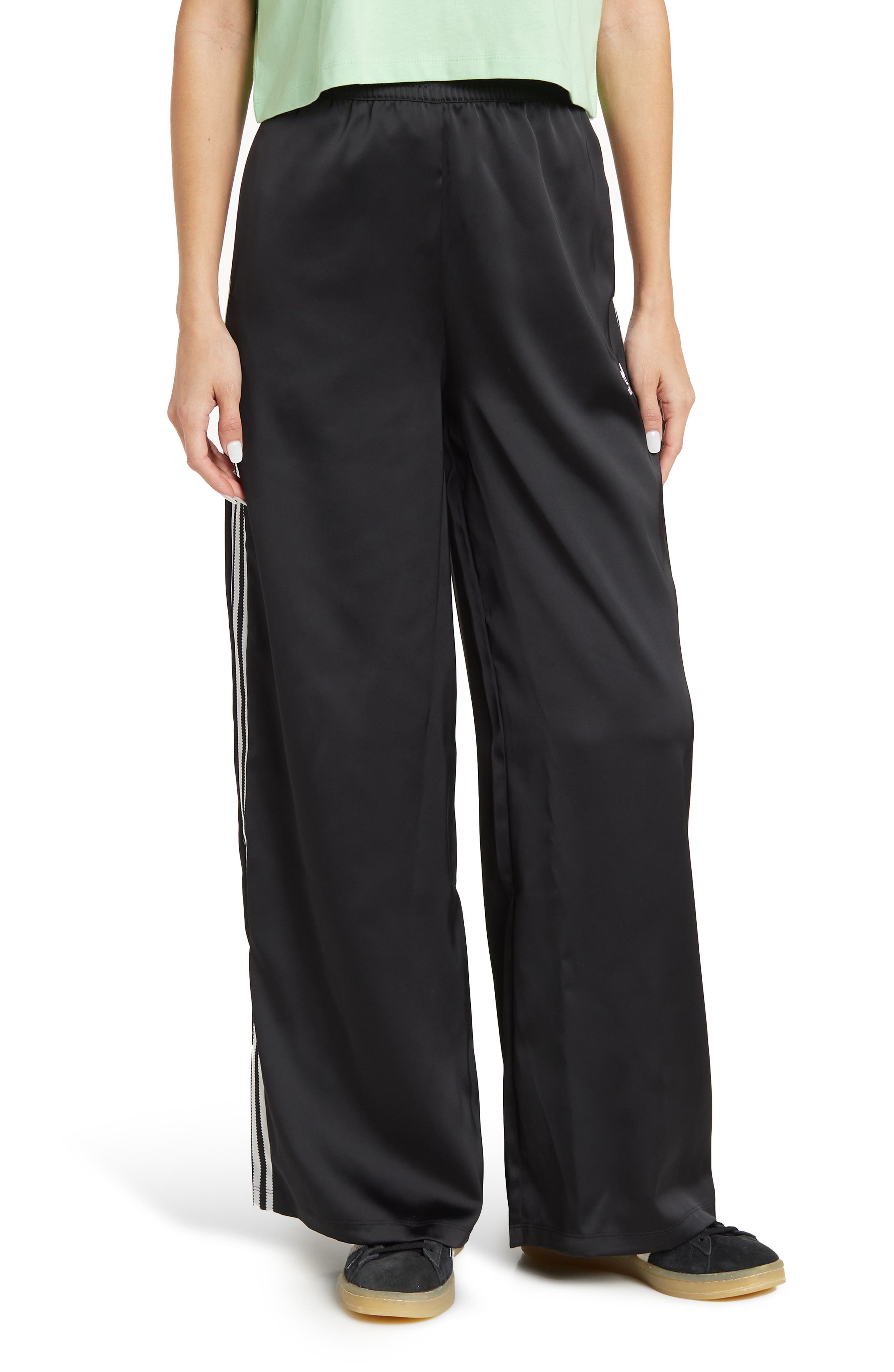 Avec Les Filles Womens Satin Track Pant Avec Les Filles Womens Satin Track Pant